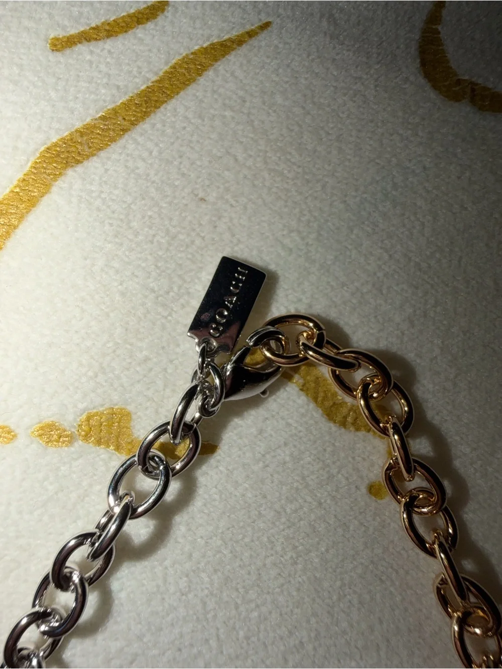 Coach Two-Tone Gold and Silver Link Bracelet